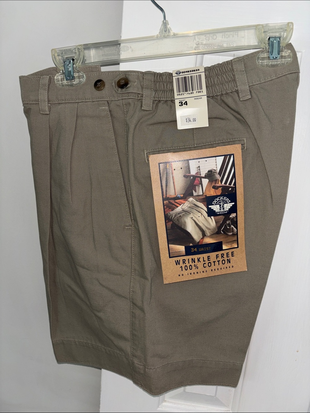 Dockers Wrinkle-Free Cotton Shorts in Olive/Taupe